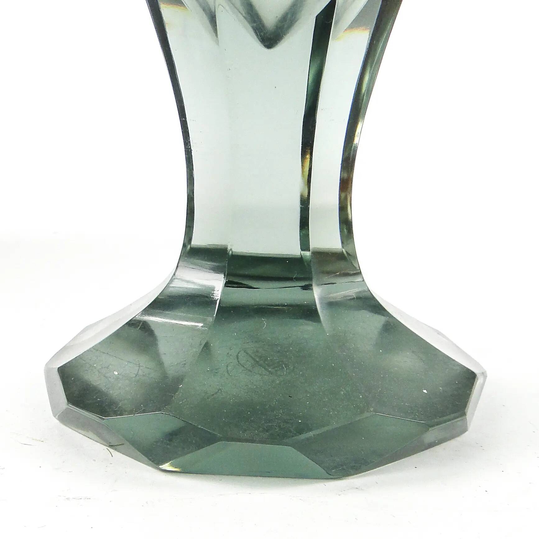 Vase, Art Deco, uranium crystal, Moser, Czechoslovakia, 1930s