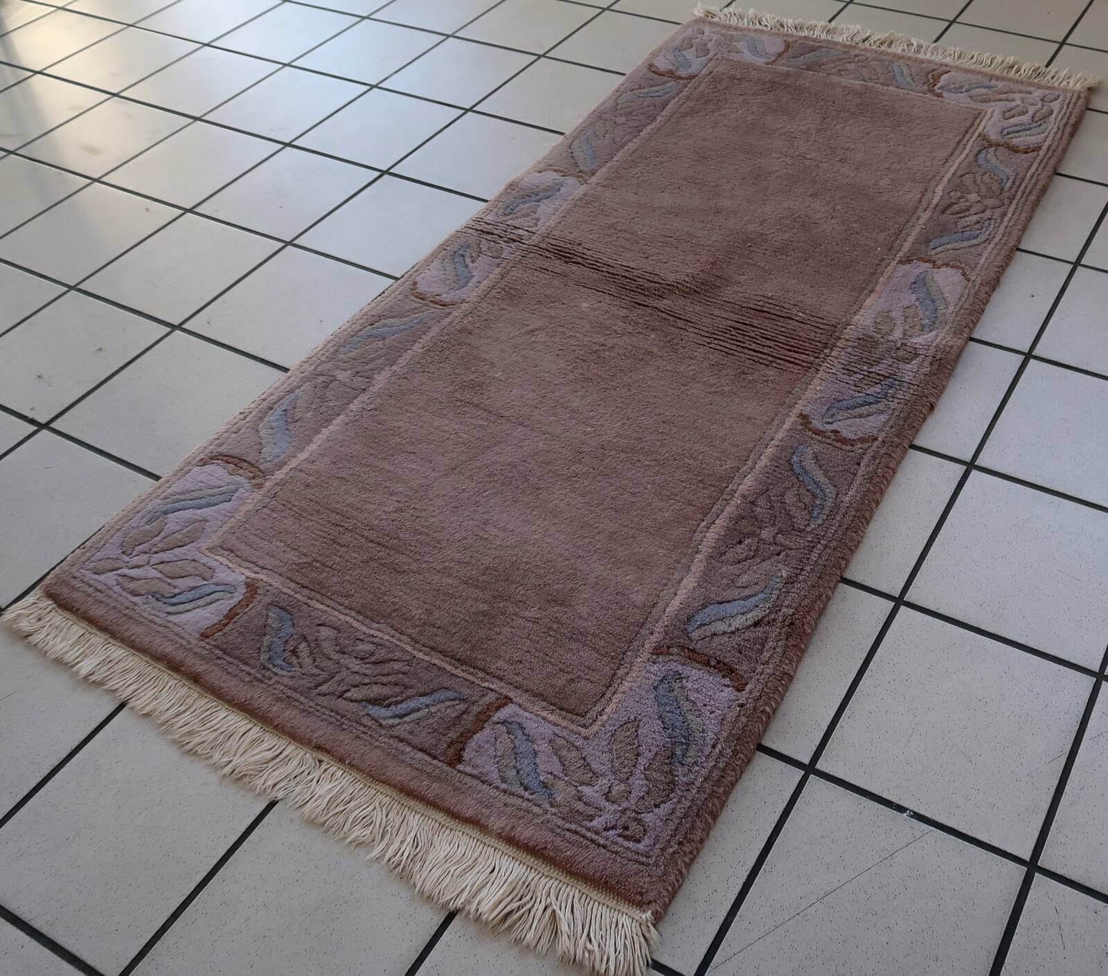 Tapis Vintage Khaden Tibétain en Laine (71cm x 141cm), Années 1970