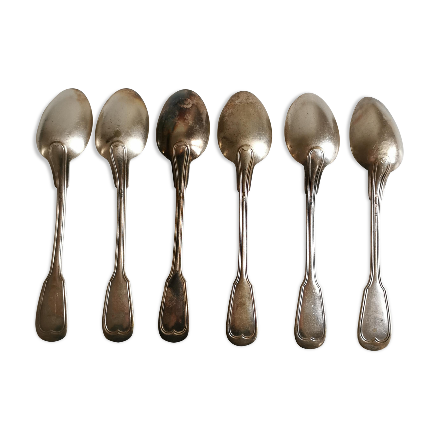 Set of 6 tablespoons silver metal
