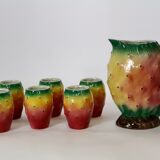 Set of six vintage glasses with jug fig shape of India