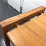 Massive elm table 2 extensions Maison Regain circa 1970