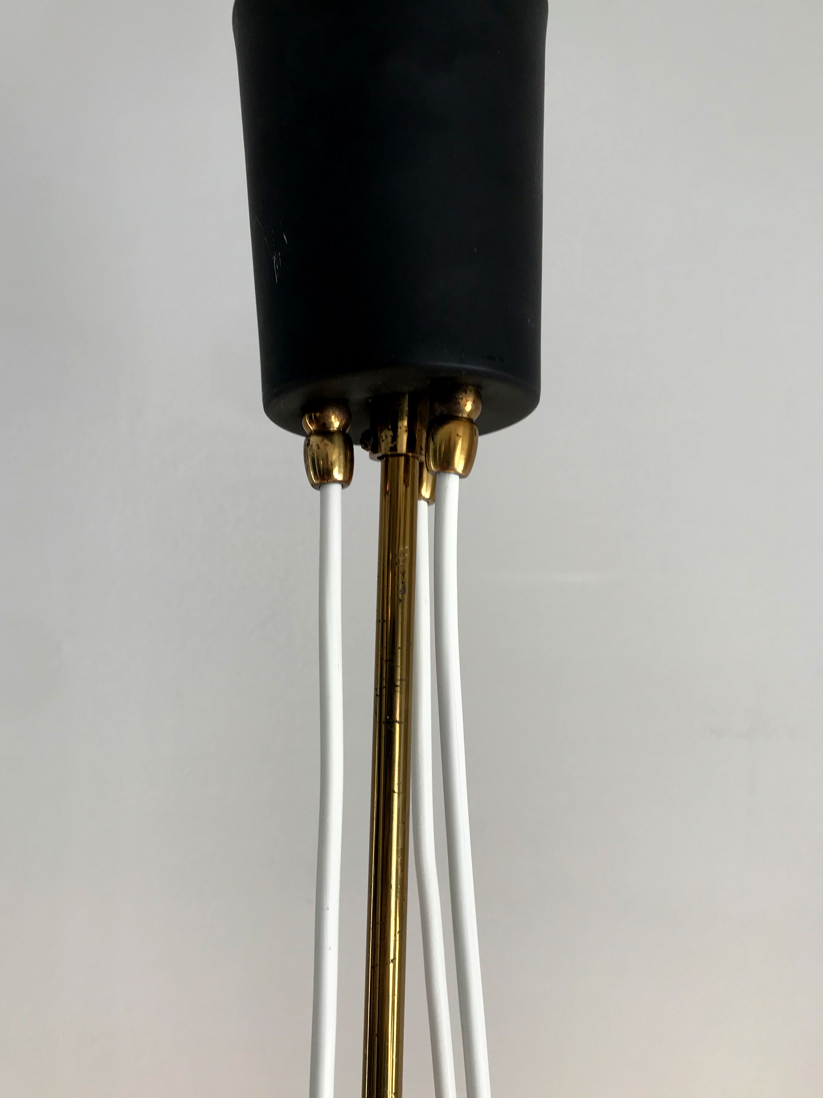 Italian glass and brass pendant lamp, 1950s