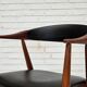 1960s, Danish armchair. Teak wood, black artificial leather.
