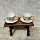 Old Japanese porcelain tea cups and saucers.