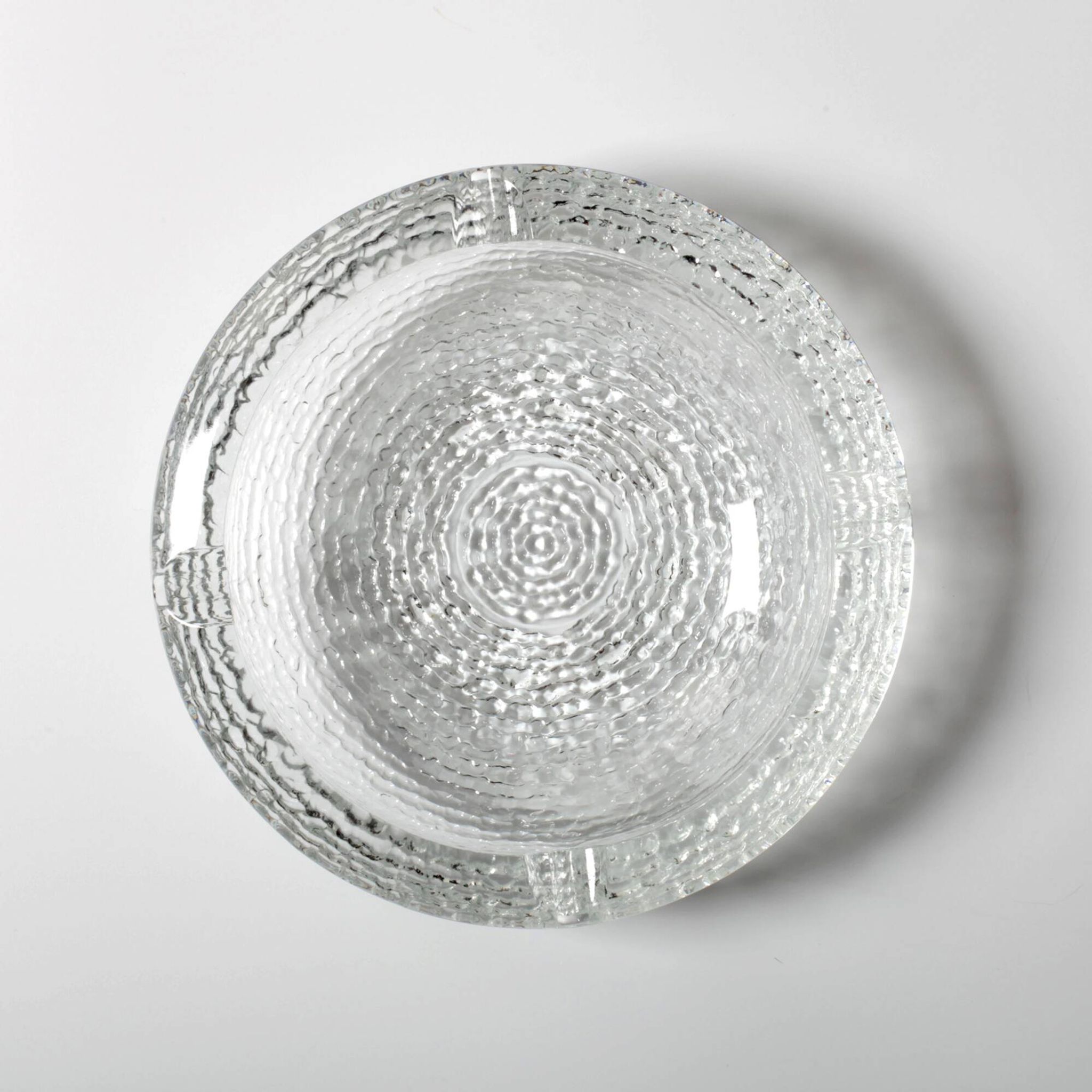 Vintage Clear Glass Henninger Meister Spezial Bier Round Ashtray / Germany
