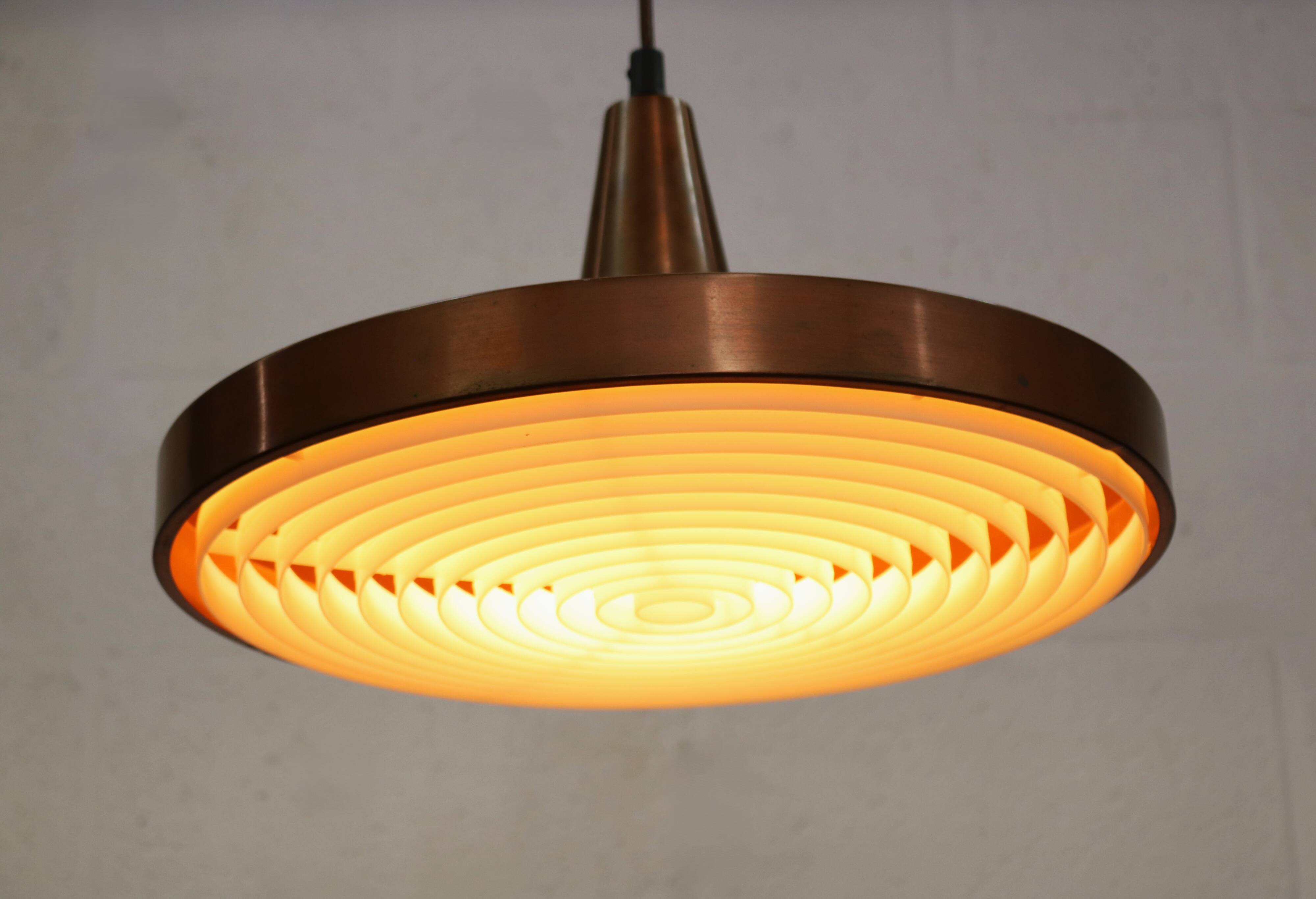 Vintage Copper Pendant Lamp: 1960s Scandinavian Design