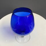 Empoli dark blue large glass shape vase 1960s