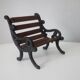 Banc miniature vintage en bois et fer forgé