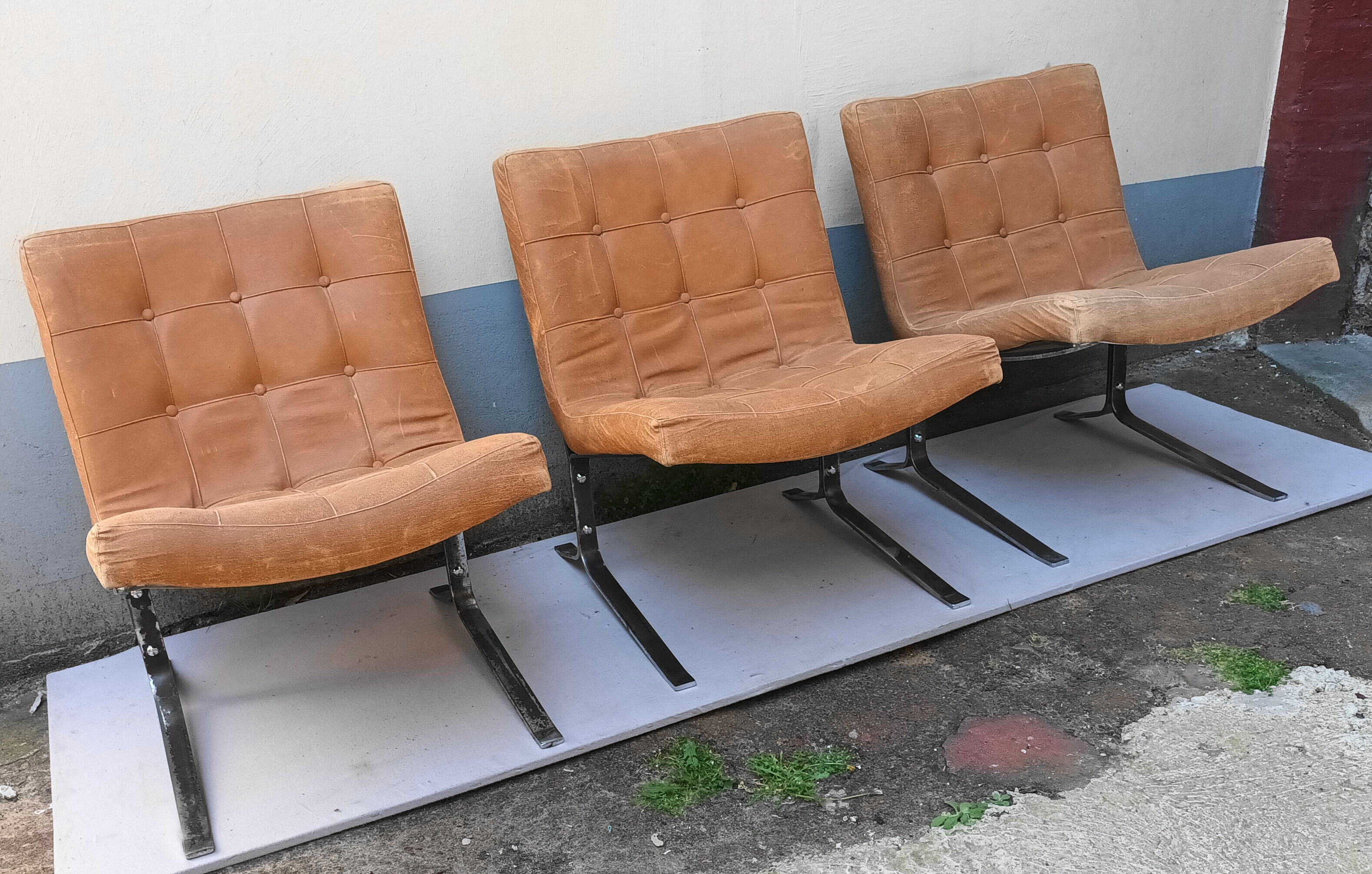 Three armchairs by Olivier Mourgue from the 50s/60s