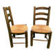 Pair of Georges Robert straw chairs