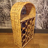 Rattan bottle shelf