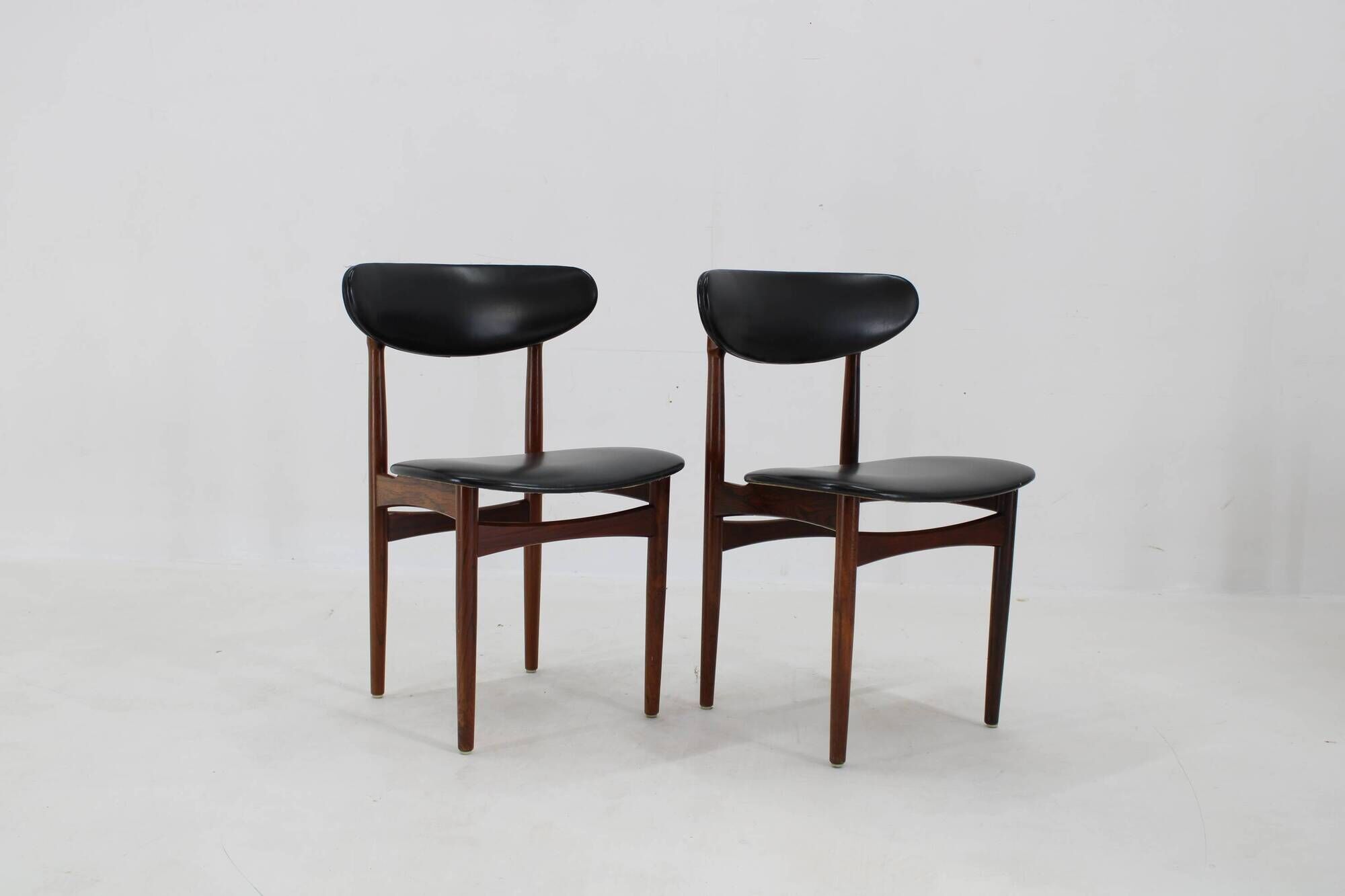 1960s Set of Six Scantic Mobelvaerk Dining Chairs in Leatherette, Denmark