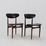 1960s Set of Six Scantic Mobelvaerk Dining Chairs in Leatherette, Denmark