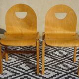 Post-formed chair in light wood, 2