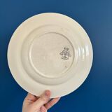 1900s Set of 6 vintage earthenware flat plates, Violetta model by Longwy
