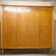 Scandinavian wardrobe 1960 honey color 4 doors L 205 cm