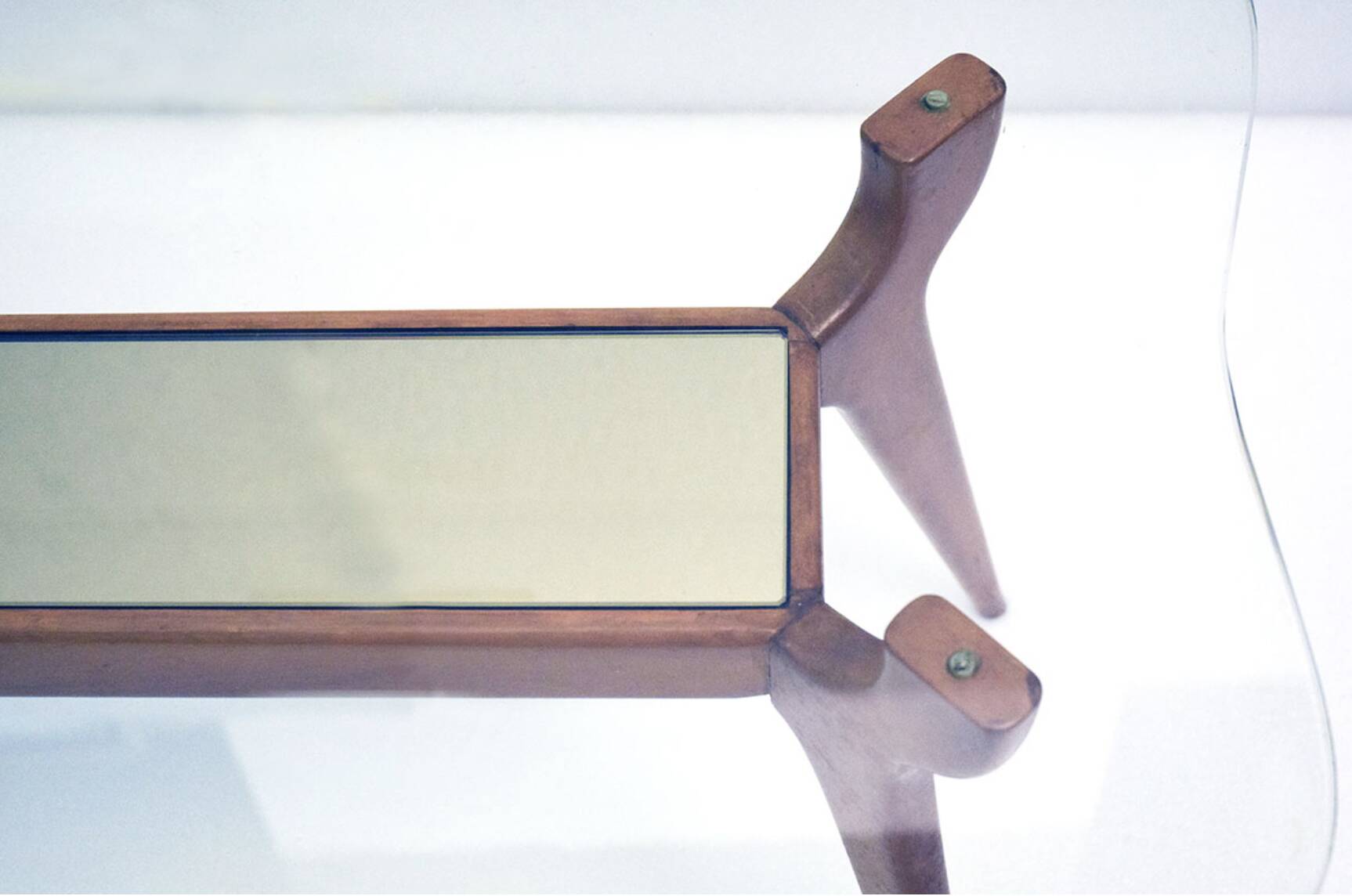 Wood and glass coffee table attributed to Ico Parisi, 1950s