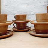 Set 6 cup glazed sandstone