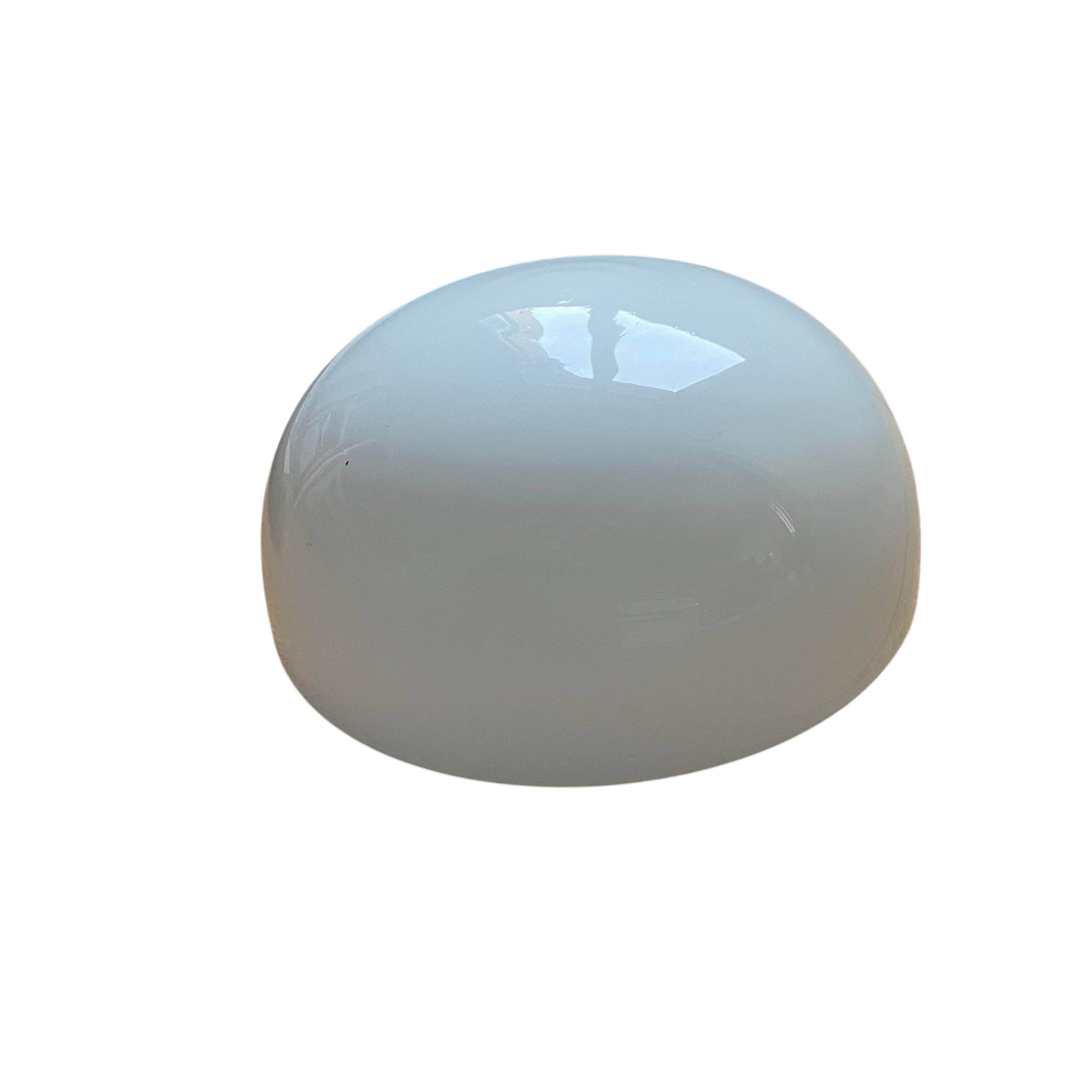 Small antique ceiling light wall sconce white opaline glass half-moon 15 cm