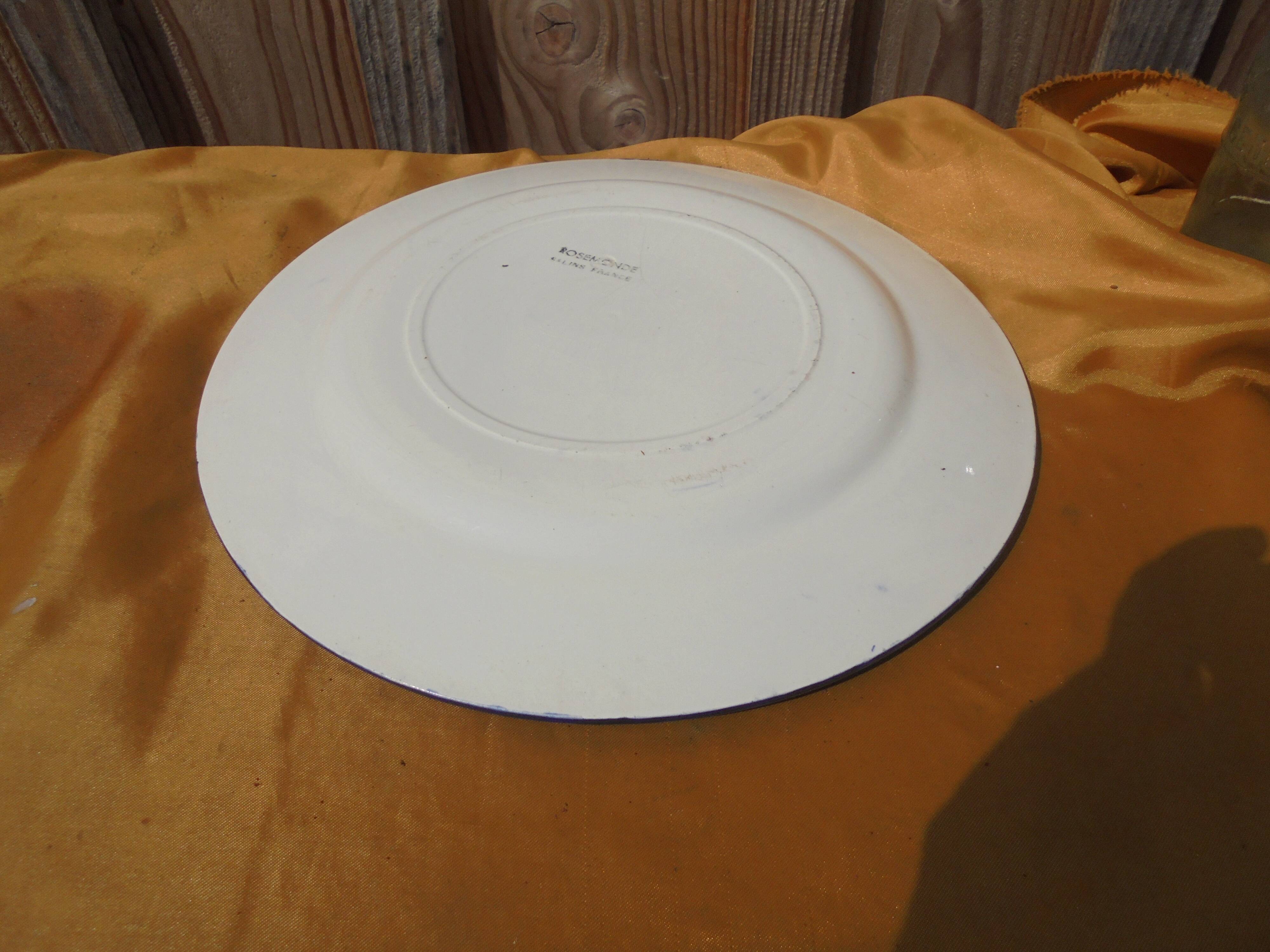 Round dish Salins Mle Rosemonde Floral decoration