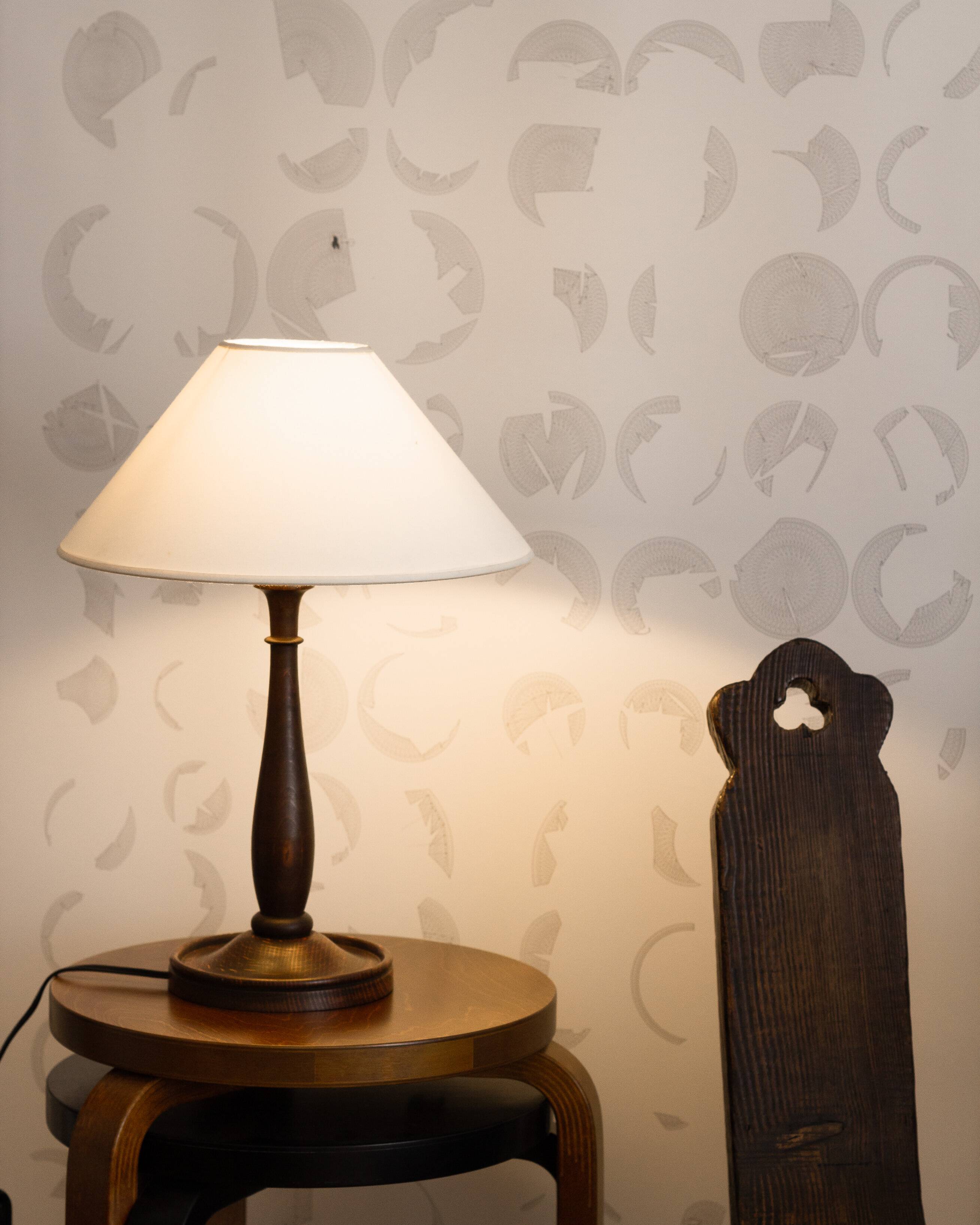 Wooden lamp base, 1930s/40s