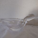 Empty pocket shape transparent glass bird