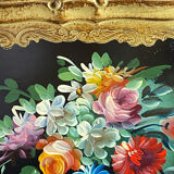 Wooden platter, hand-painted decoration