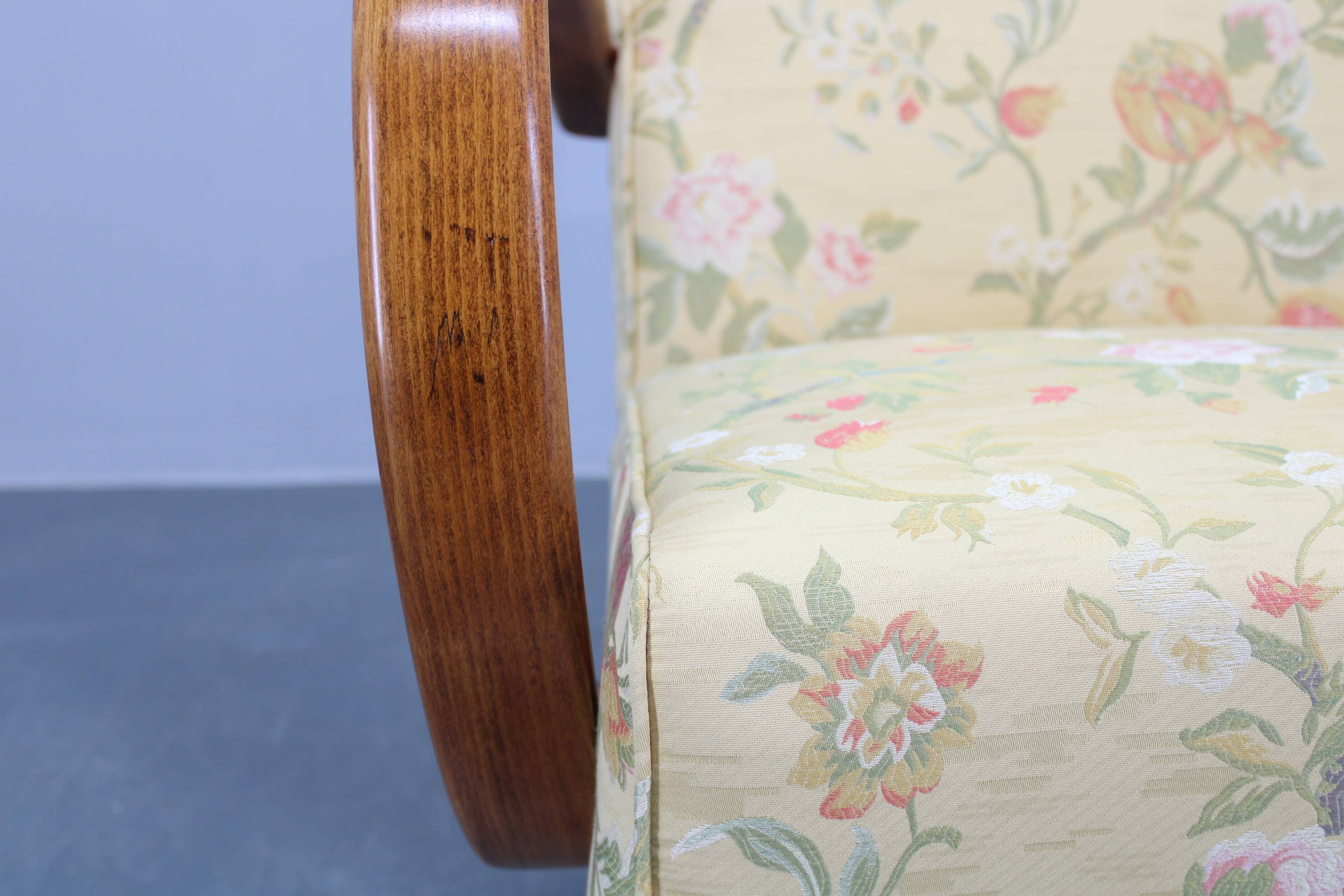 1950s Refurbished Jindrich Halabala  Armchair, Czechoslovakia