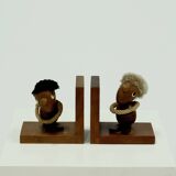 Danish Design Optimist and Pessimist Book Ends by Hans Bolling 1960s