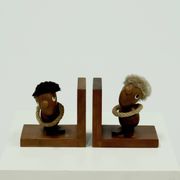 Danish Design Optimist and Pessimist Book Ends by Hans Bolling 1960s