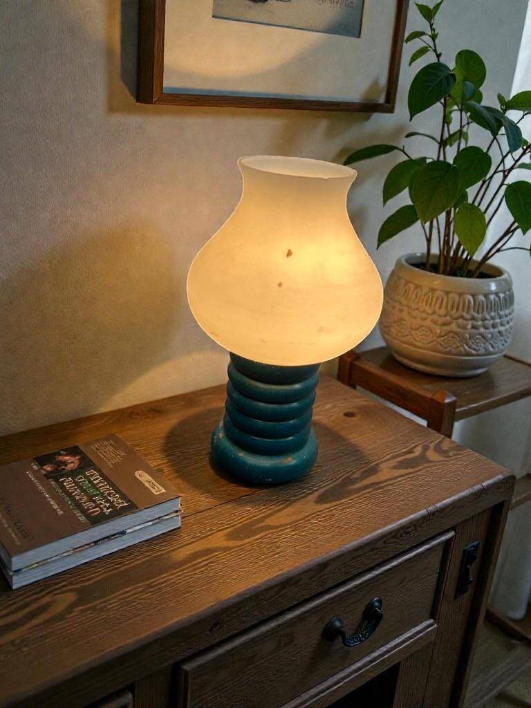 Vintage blue table lamp / small lamp