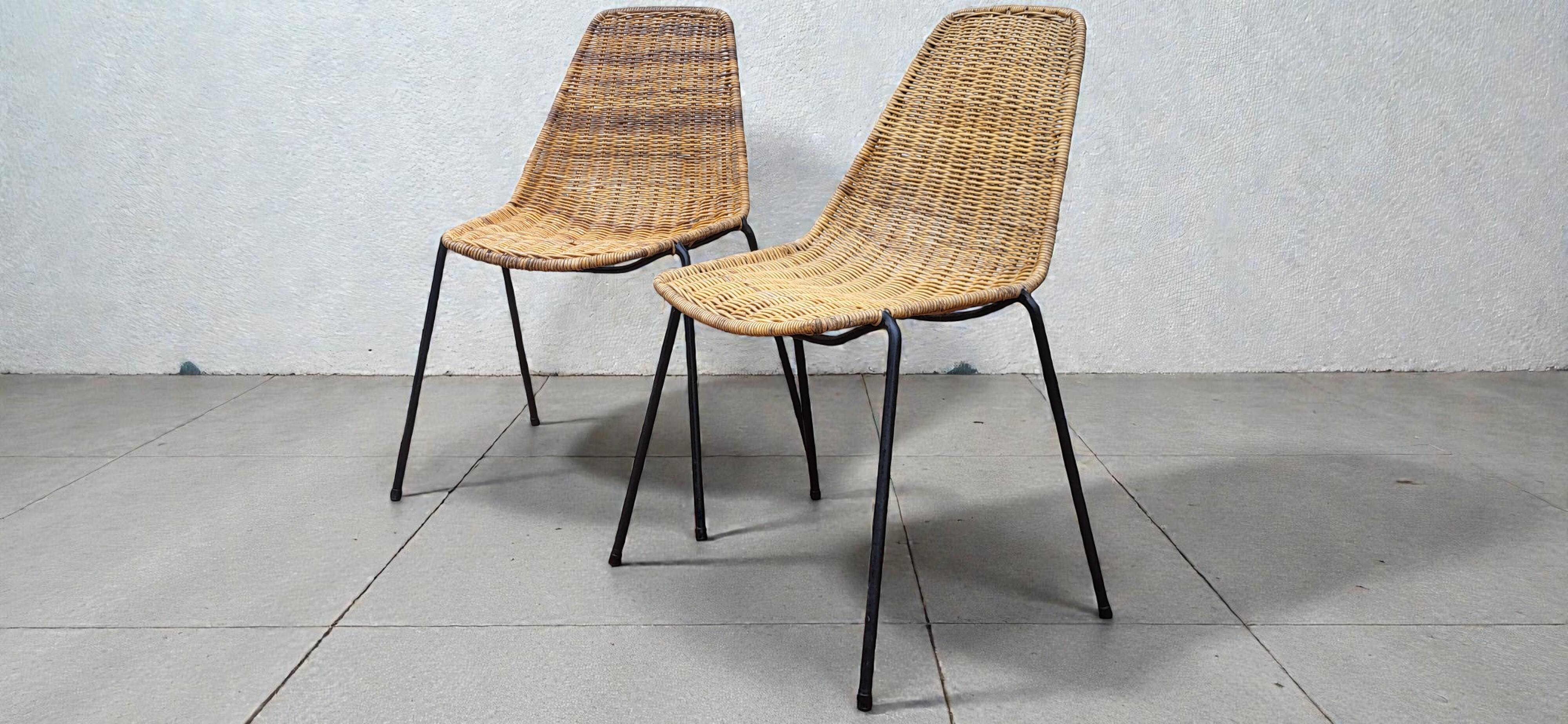 Wicker Basket Chairs by Gian Franco Legler, 1950s