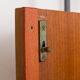 Free standing teak wall unit with a desk and 2 cabinets, Denmark, 1970s