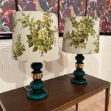 Pair of Scandinavian design glass lamps from the 1950s.