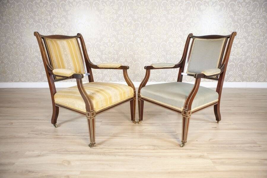 Set of 19th Century English Armchairs in Sheraton Style