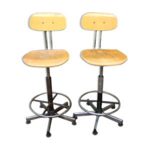 Paire de chaises industrielle