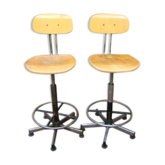 Paire de chaises industrielle vintage