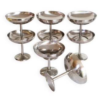 Lot de 8 coupes à glace sur pied ,ou sorbet  , Guy Degrenne ( ref13)