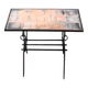 Table basse en fer forgé et céramique