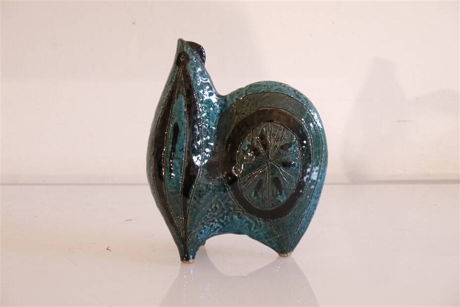 Stylized ceramic rooster by Aldo Londi for Bitossi