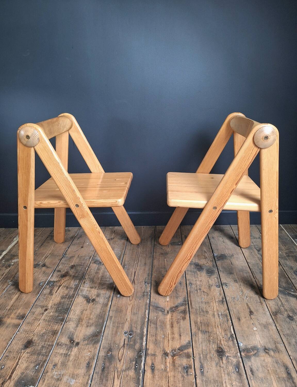 Pair of Pierre Grosjean chairs, vintage seating furniture