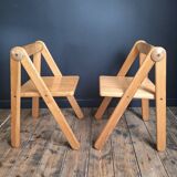 Pair of Pierre Grosjean chairs, vintage seating furniture