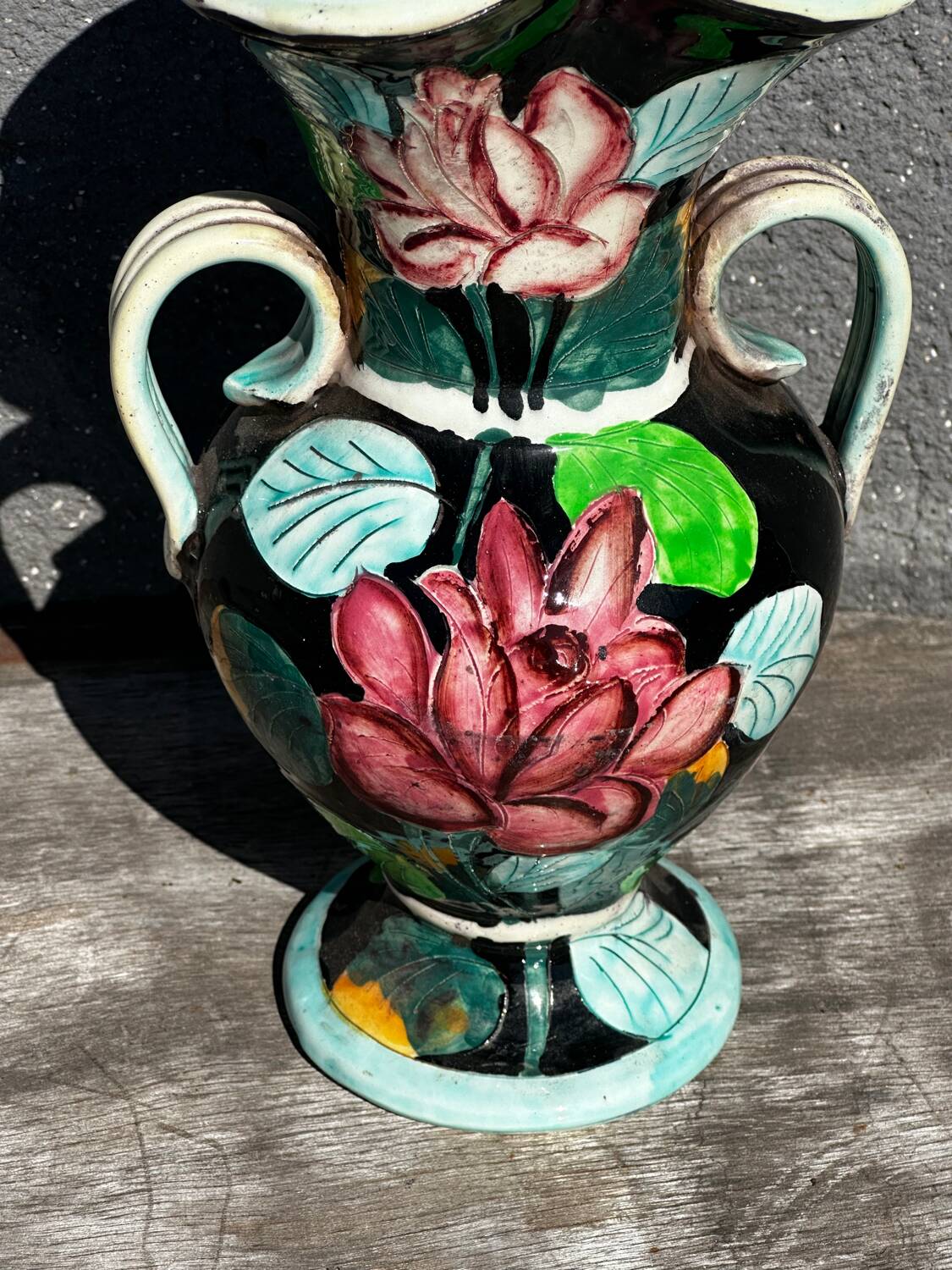 Vase Amphore céramique Vallauris signé JTF - H 30 cm