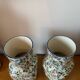 Luneville earthenware pot vases with flower pattern