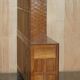 Vintage Robert Mouseman Thompson oak display cabinet with shelves and lighting.