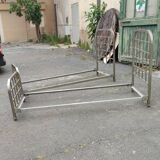 Pair of nickel-plated bronze beds circa 1920