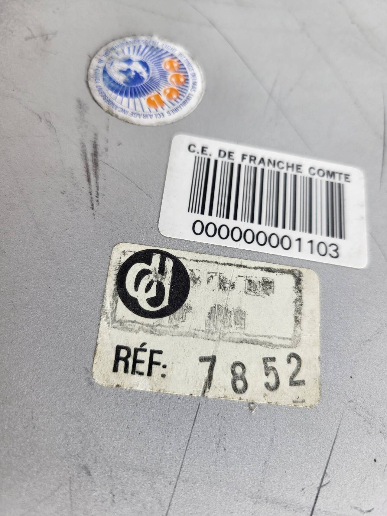 Diderot Delmas lamp in orange opaline with chrome base France 1970 Vintage