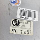 Diderot Delmas lamp in orange opaline with chrome base France 1970 Vintage