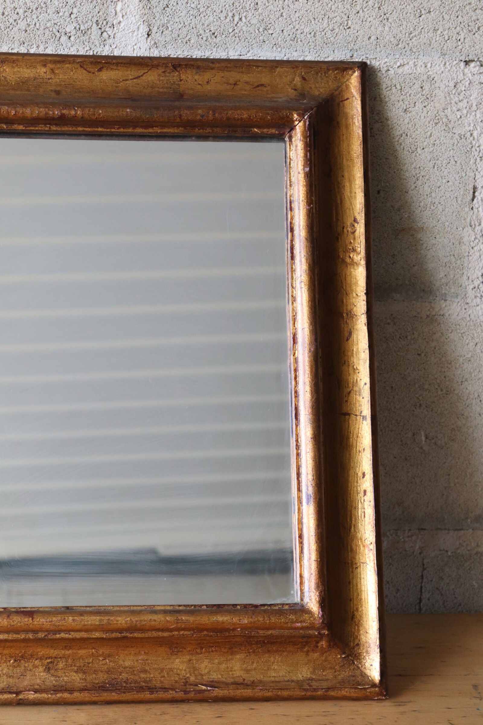 Miroir ancien en bois doré 42x52cm