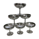 Set of six stainless steel cups from Letang-Rémy